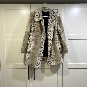 Nicollini Faux Fur Leopard Coat festival Burning Man